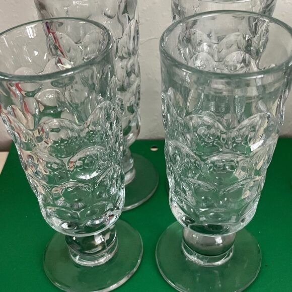 Elegant Clear Crystal Goblets Set PV  France Vintage - Picture 7 of 8